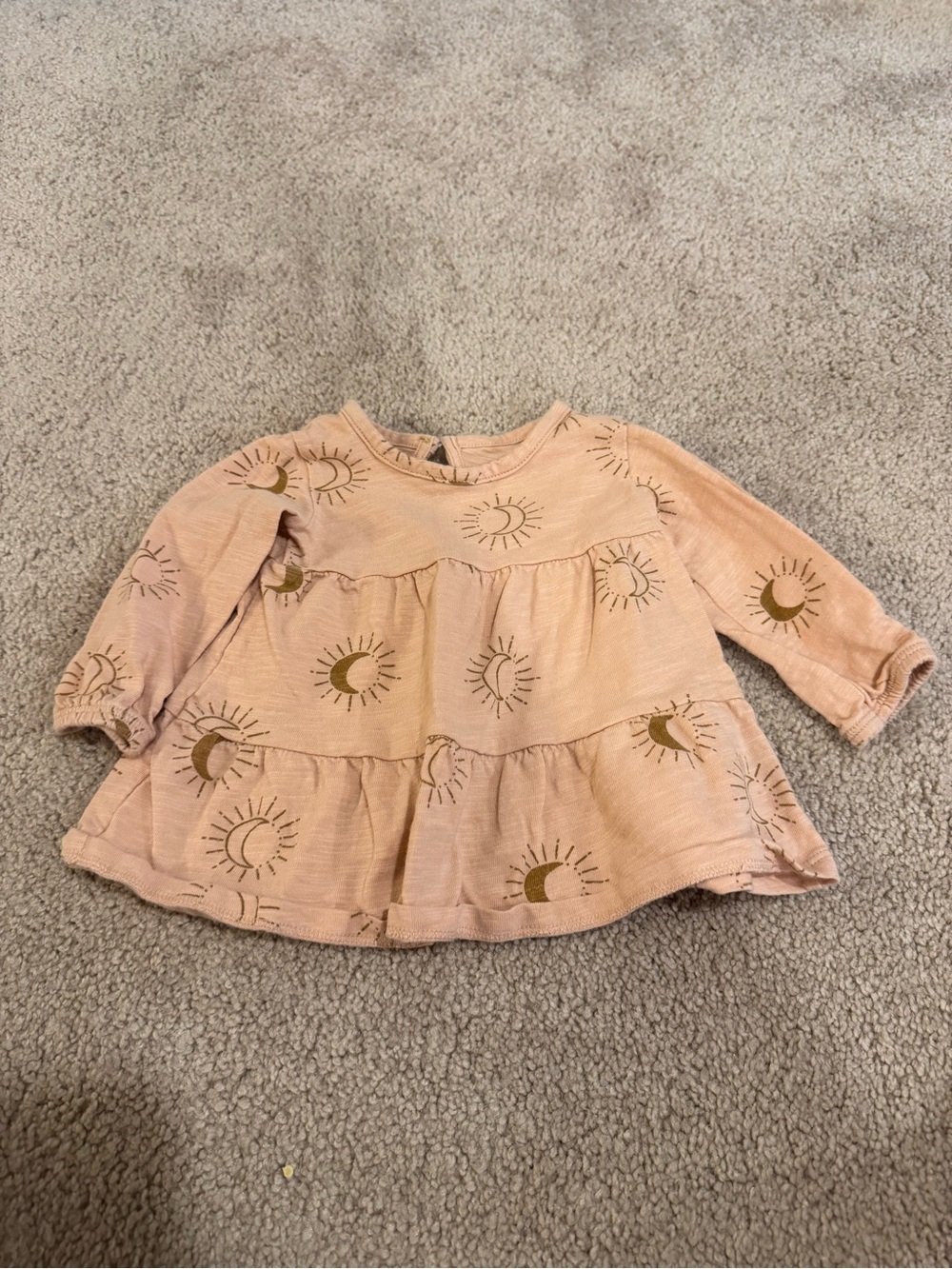 Little Co. Peach Sun-Print Long Sleeve Baby Top Size 3 Months